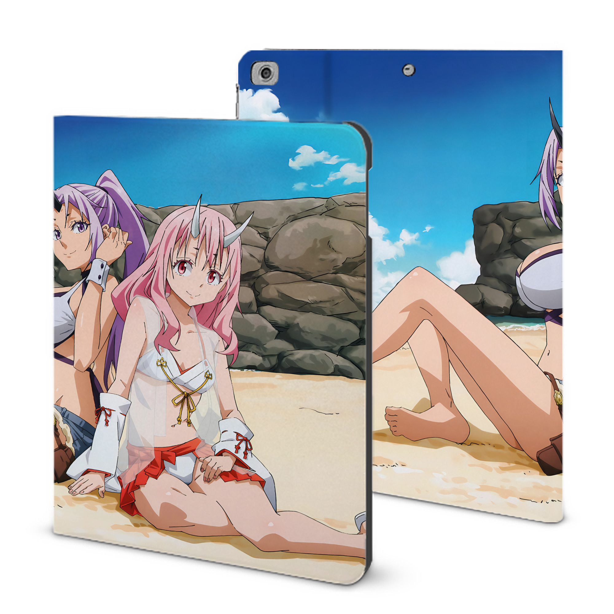 （画像用） 転スラ Regarding Reincarnated to Slime IPad ケース ブック型 PUレザー TPU 耐衝撃 軽量 薄型 ペン収納なし 全面保護 IPad 各モデル対応